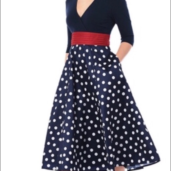 Dresses & Skirts - Eshakti Blue Polkadot Dress
